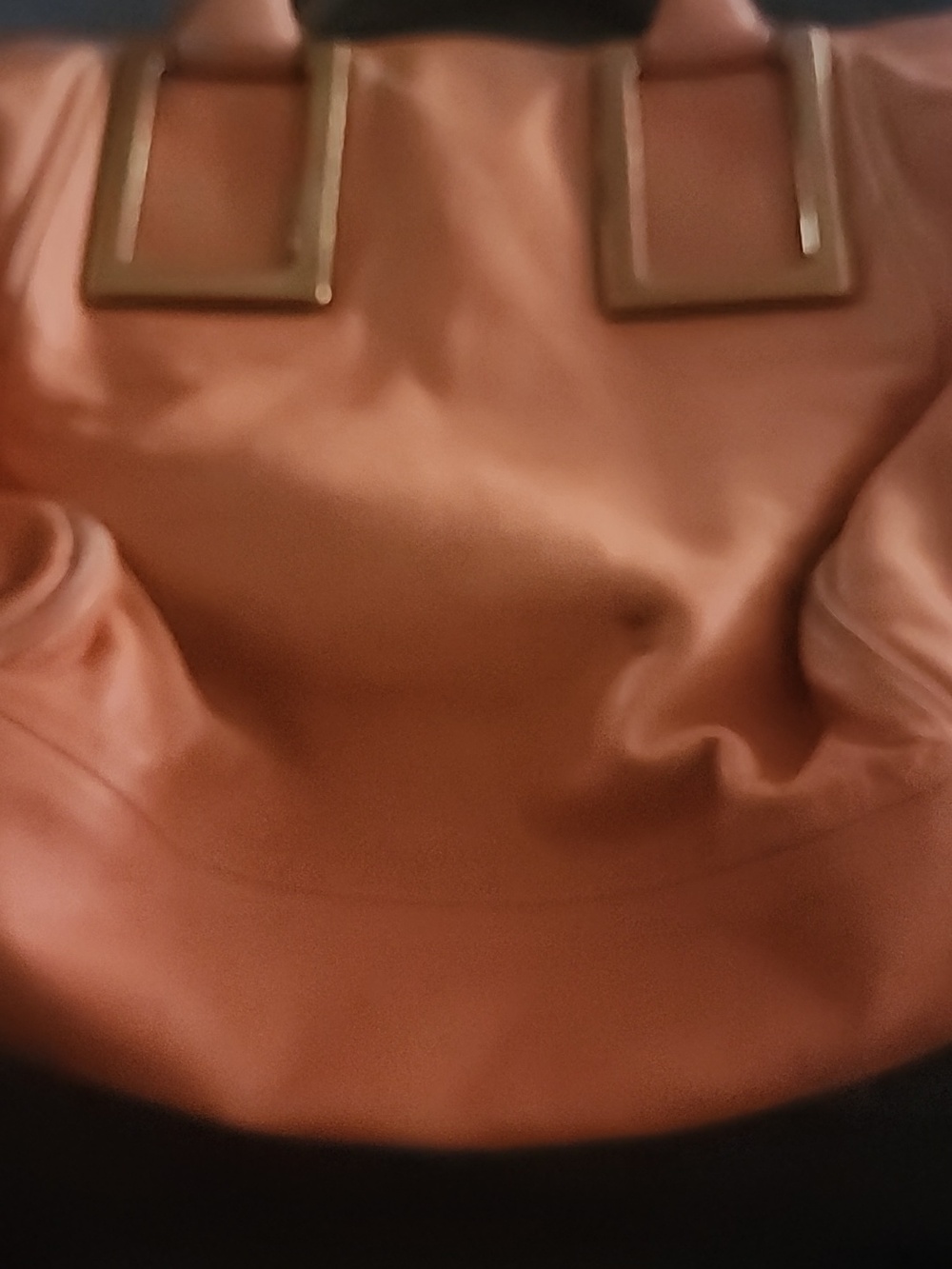 Cloe Classic  PEACH Leather Tote Bag with Gold Hardware